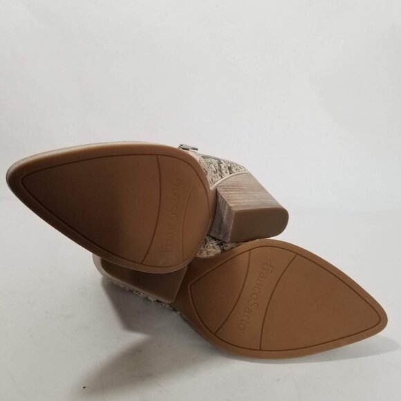 Franco Sarto L-Garcia Black & Cream Leather Snake Print Ankle Booties Si… - Picture 4 of 8